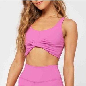 L*Space Active Size Large Twist of Fate Top Sports Bra Pink NWT $84